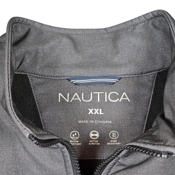 Nautica Softshell Bonded Fleece Gray Jacket Weather/Wind Resistant, Men's XXL - Picture 5 of 10